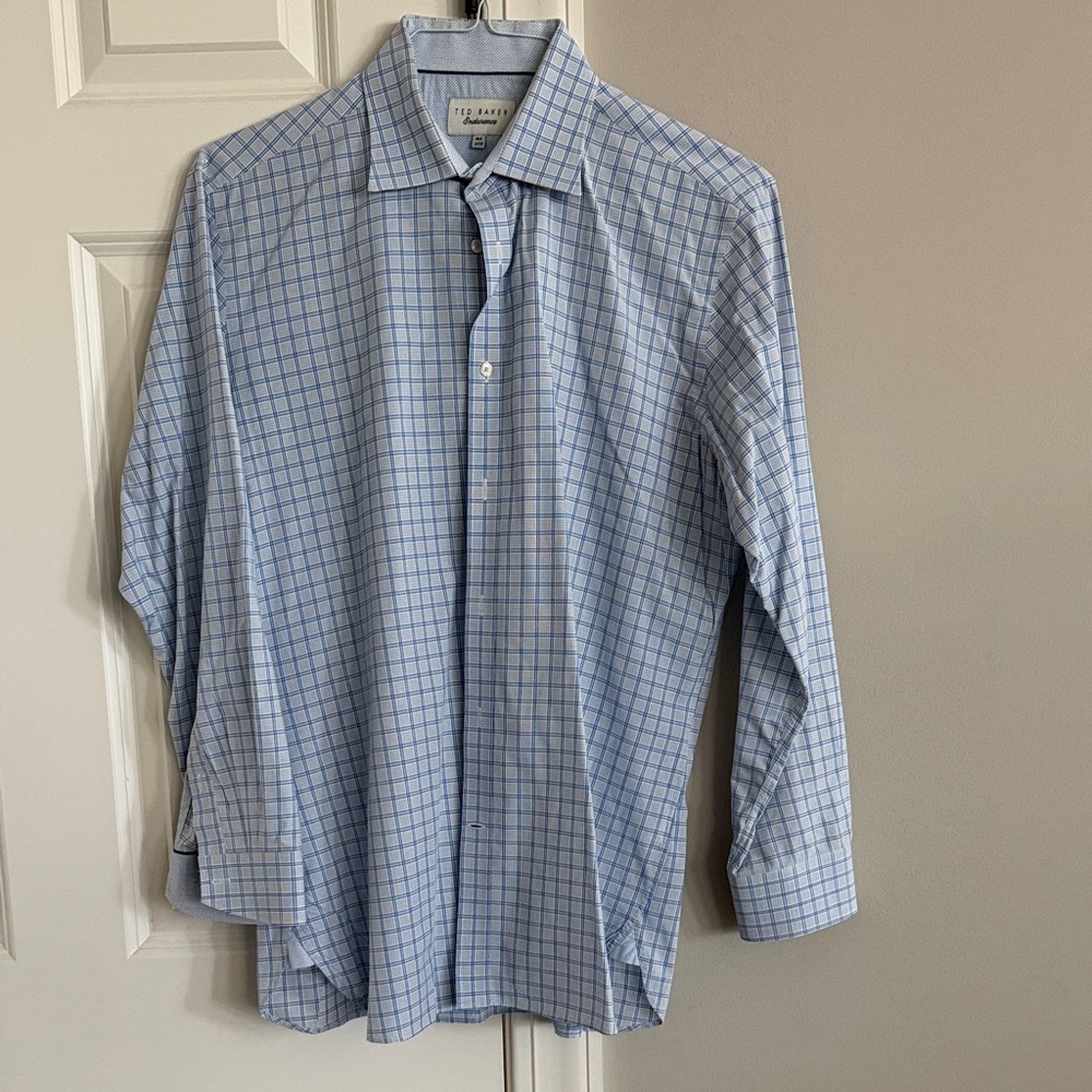 Ted Baker Light Blue Check Dress Shirt